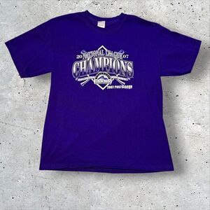 2007 Colorado Rockies NL Champions T-Shirt Large Purple MLB Postseason